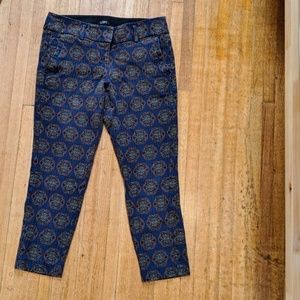 Loft skinny patterned ankle pants